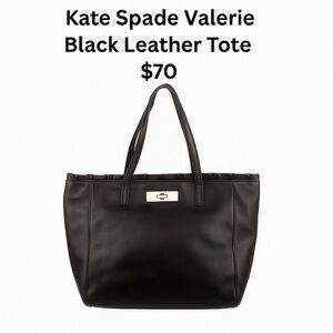 Kate Spade Valerie Black Leather Tote – Everyday Work Bag – Open to Offers